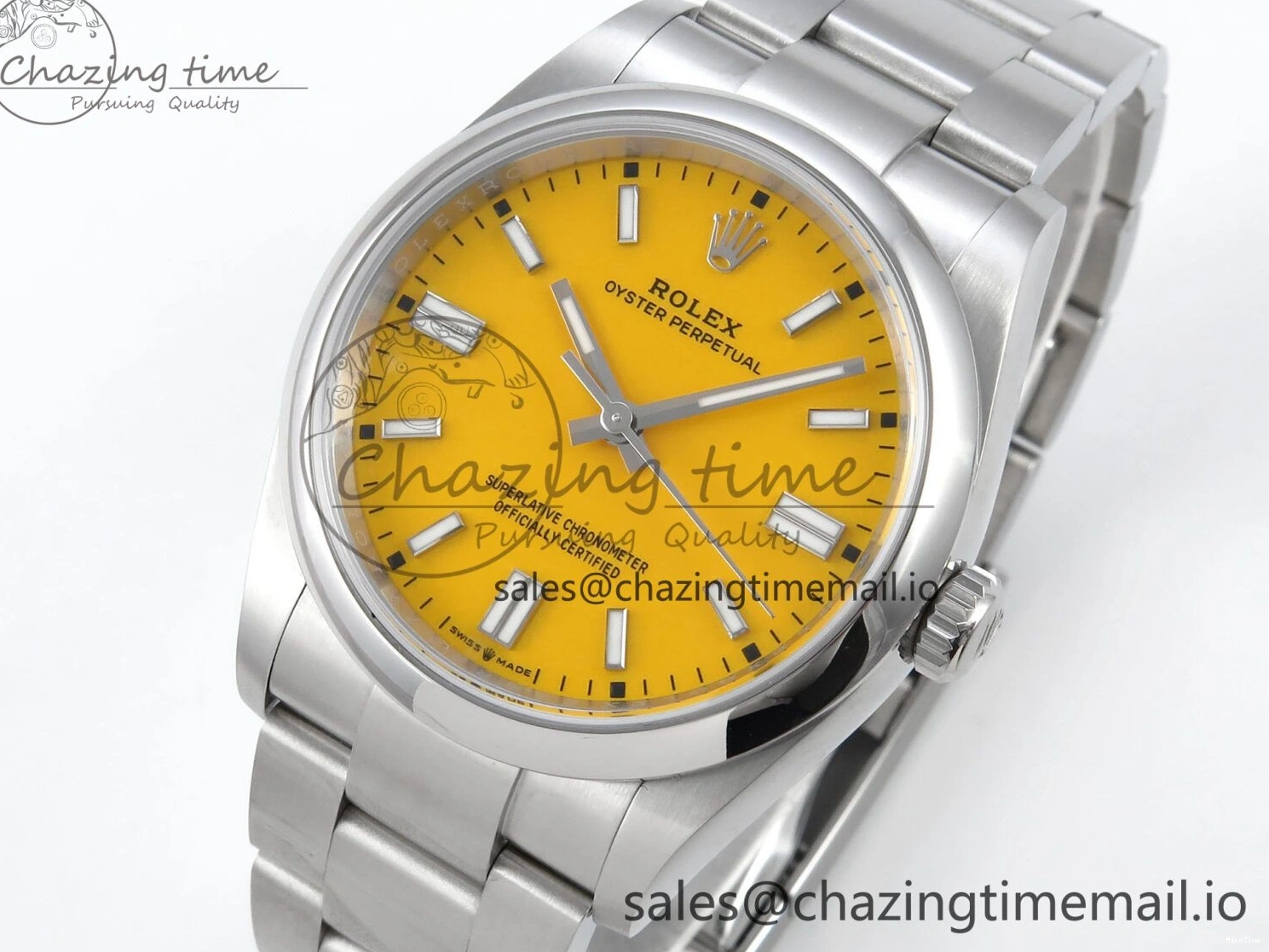 MiroTime 0330 Oyster Perpetual 126000 36mm EWEF Best Edition 904L Steel Yellow Dial A Supportive 777